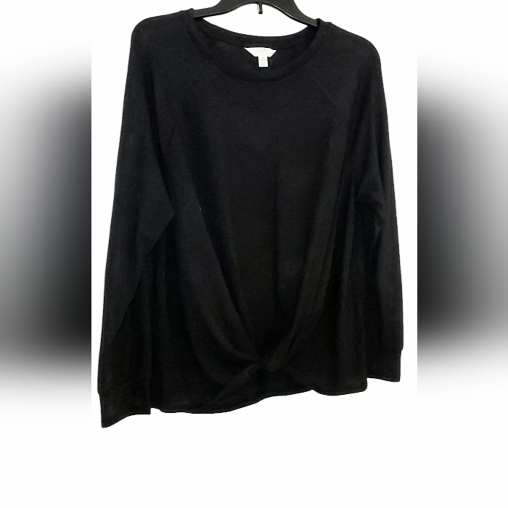 Time and tru Black knotted bottom sweater